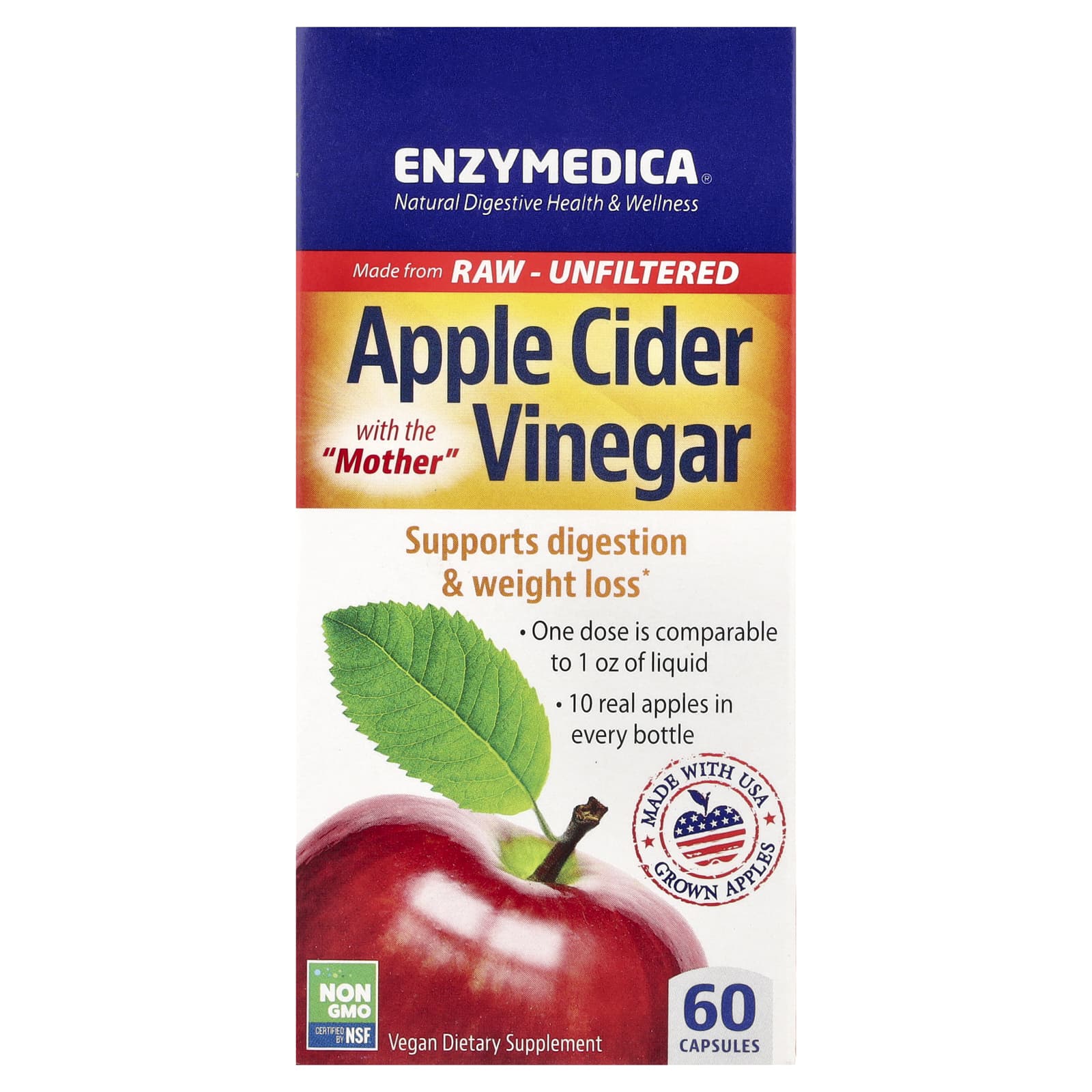 

Apple Cider Vinegar with Herbs, 60 Veggie Capsules (355Mg per Capsule)
