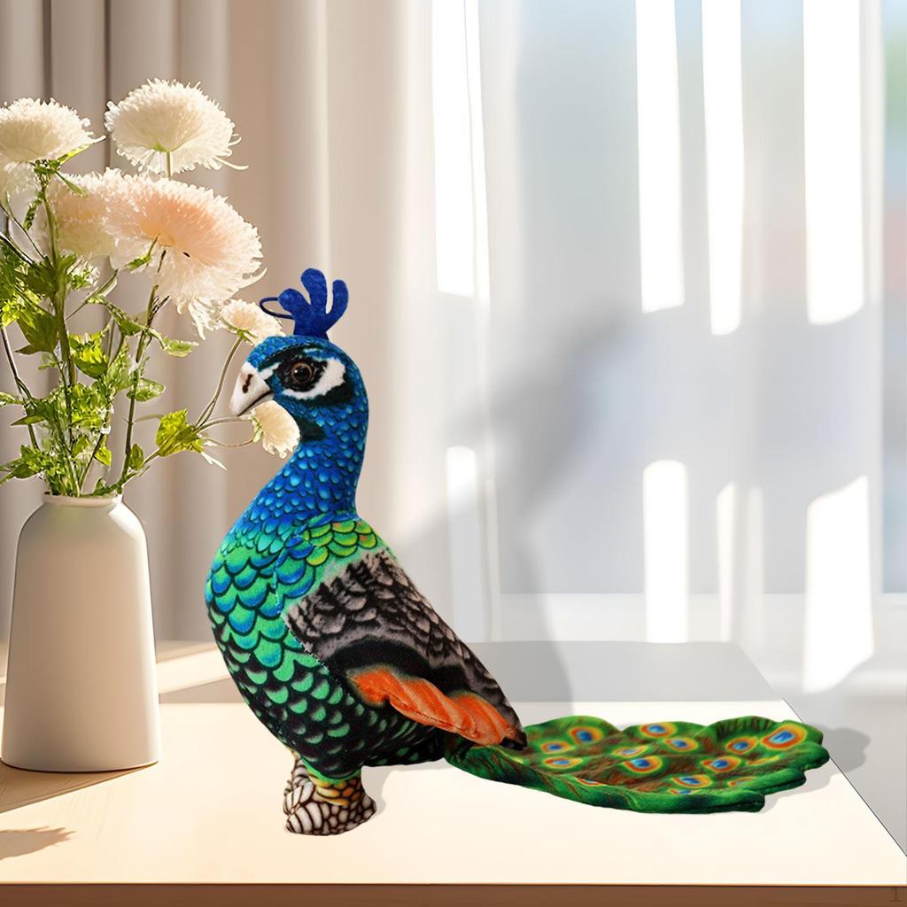 Pafowl Panenka v plyši, Zvíře s ptáky Pohodlné, Okouzlující, Hračka Páv