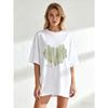 Oversize T-shirt Czarny Z Nadrukiem Wut Aicg Graficzny T-shirt Casualowa Moda Uliczna Top Dla Kobiet Letni Strój