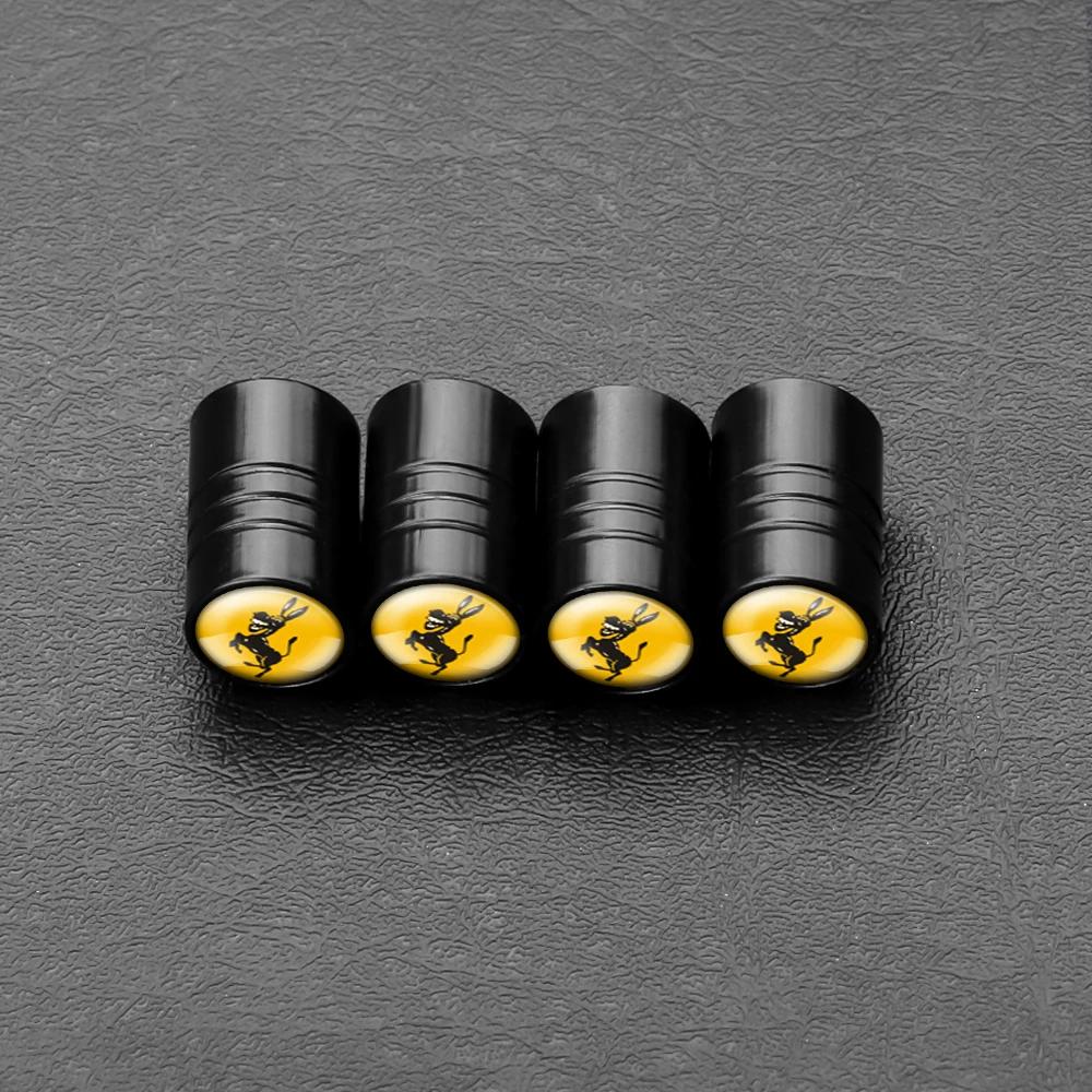 4Pcs Donkey Emblem Car Styling Valve Caps Wheel Tires Air Valve Stem Protective Cover for Ferrari Auto Modification Accessories MQ3