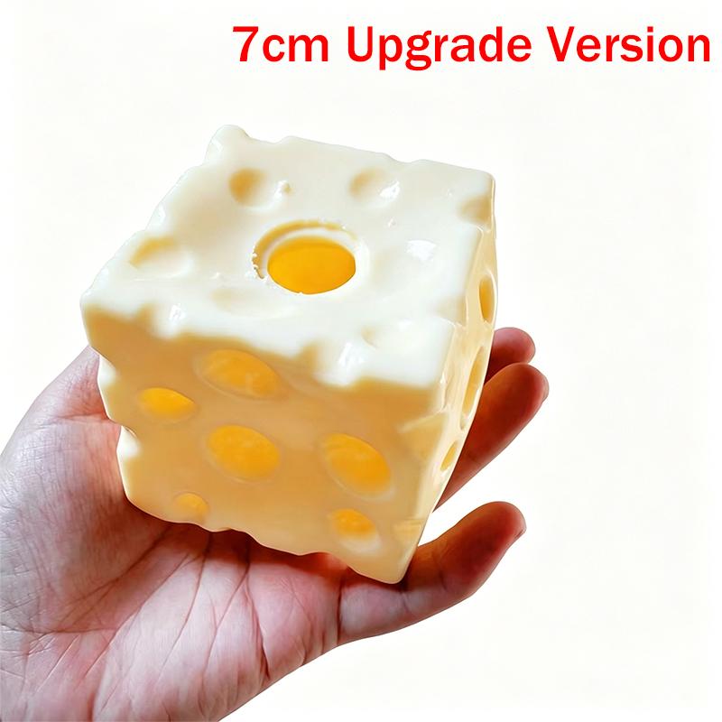 Stress Relief Toy Cheese Squeeze Decor 6/7Cm Cheese Cube Stress Ball Non-Bounce Anti-Stress Relief Fidget Toy Gifts
