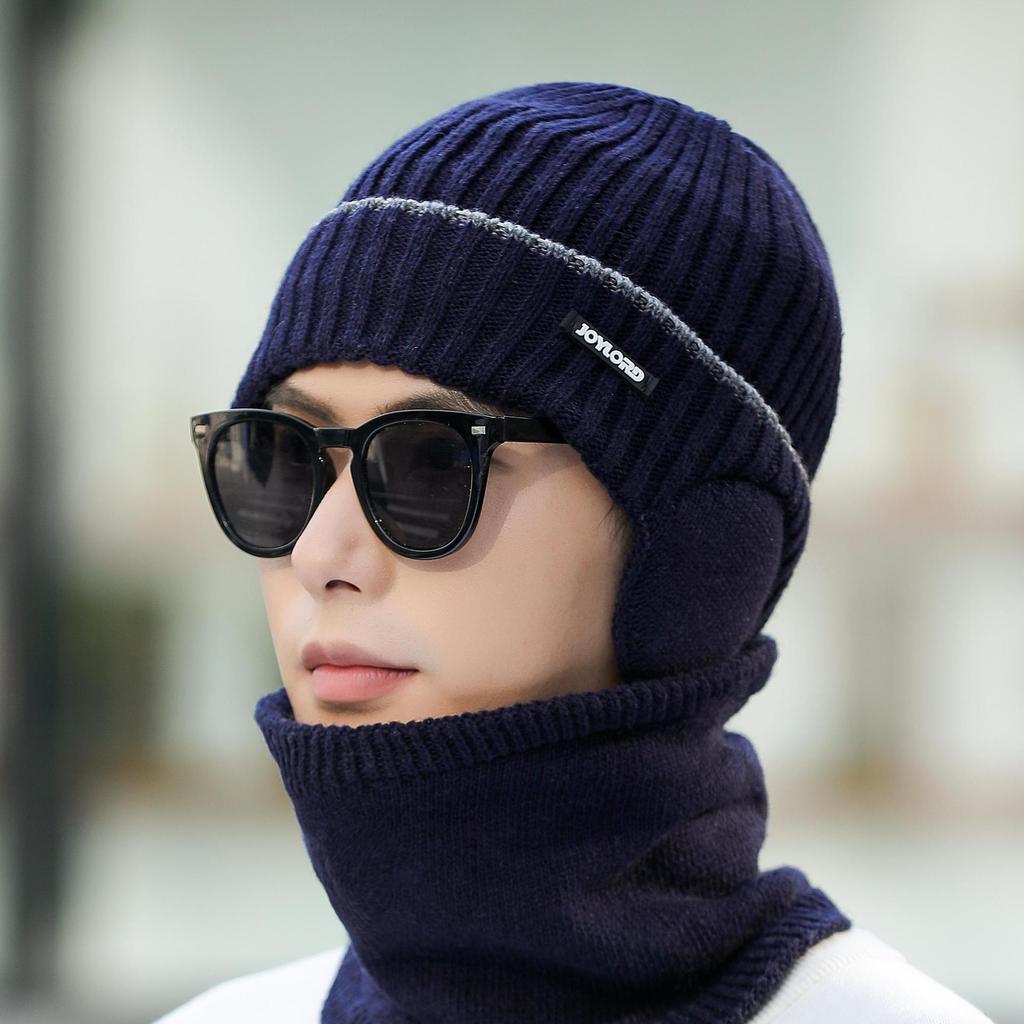 Hats for Men Winter Solid Color Knitted Hats  Men's Woolen Hats  Boys' Warm and Cold Hats  Trendy High Density Knitted Hats