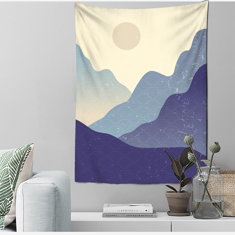 

Скандинавский лесной пейзаж, гобелен, настенные художественные постеры и принты, настенный декор для спальни, эстетическое украшение, домашний декор 100X75CM