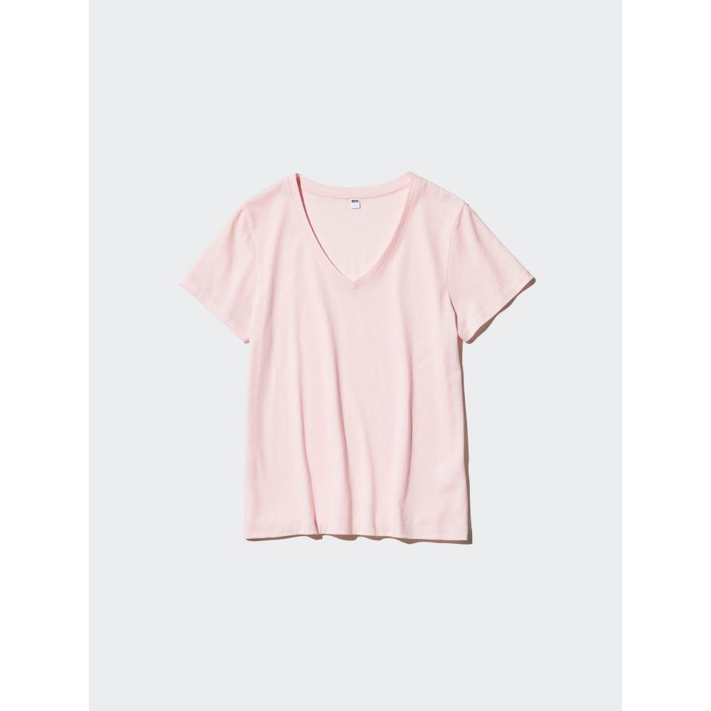 Uniqlo W S Supima CoTTon V Neck S S T ShirT