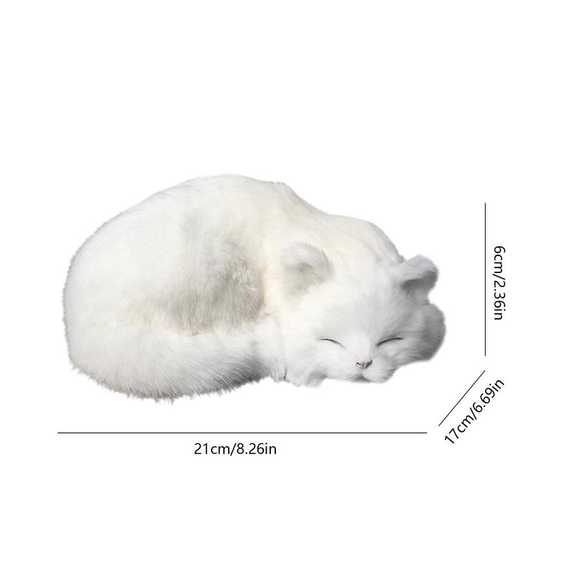 Realistic Animal Model Car Ornaments Cute Kitty Doll Dashboard Decor Cat Plush Stuffed Animals Toy Auto Accessories