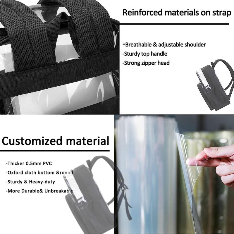 Transparent Backpack Waterproof PVC Storage Bag Large Capacity Student Backpack