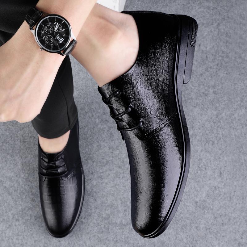 Модная WAERTA Двухслойная воловья кожа Мужская модельная обувь Оксфорды На шнуровке — фото 6