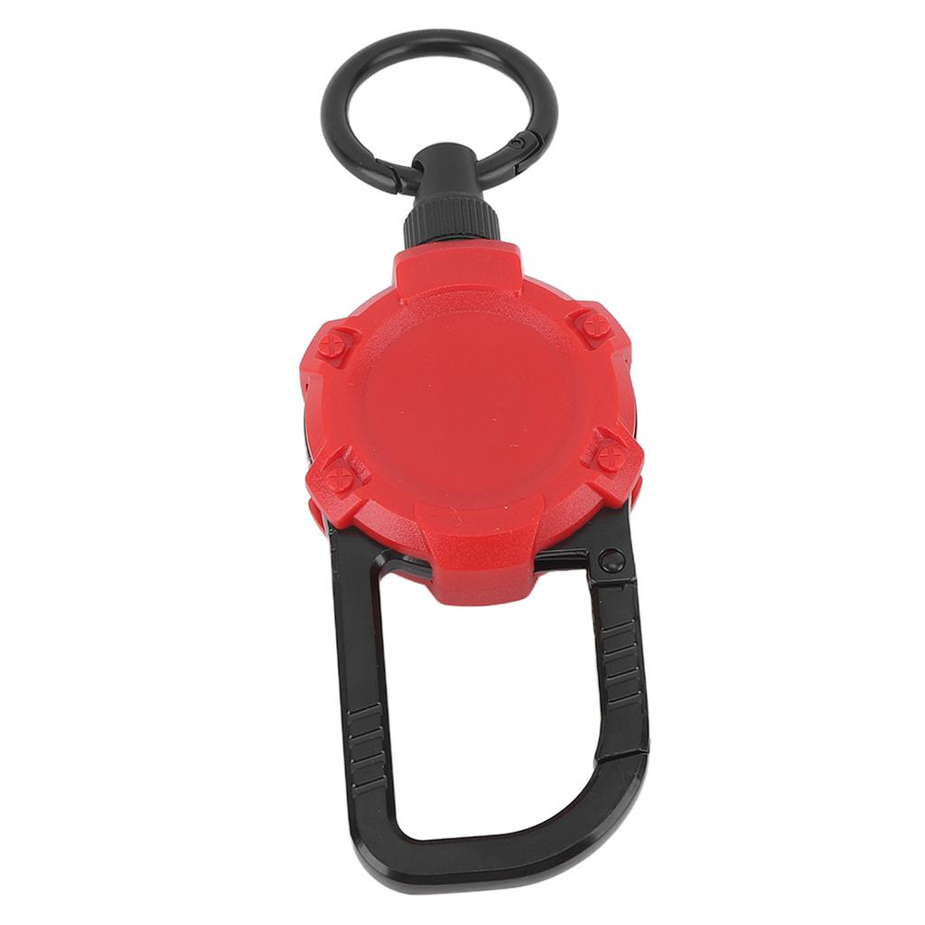 Magnetischer Einziehbarer Schlüsselanhänger Edelstahldraht Easy Pull Schnalle Karabiner Schlüsselanhänger Rot