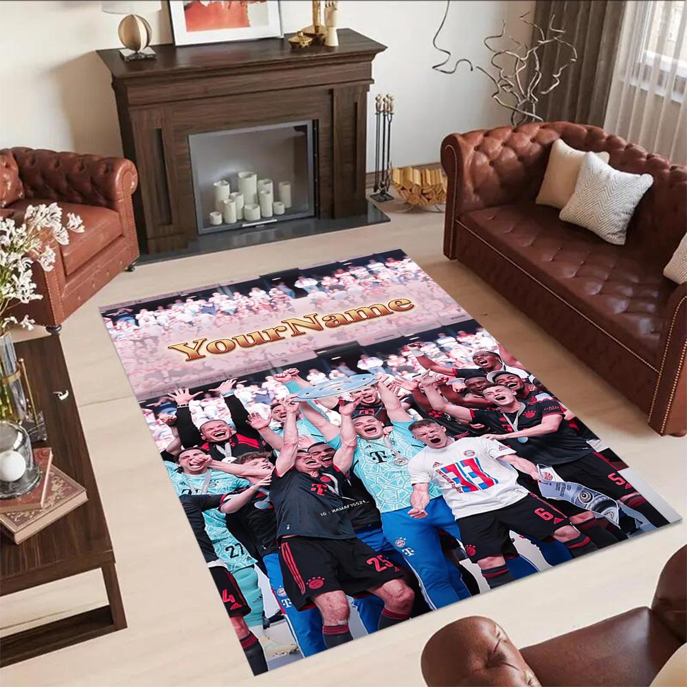 Bayern Munich Customize Your Name Area Rug Perfect for Game Room Study room Foyer Bedrooms Antislip Carpet Anime Office Decor Wedding Party Gift