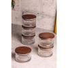 Bella 6-piece Wooden Vacuum Glass Breakfast Multi-purpose Glass Snack Bowl With Lid 235 Ml