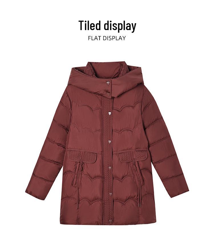 2025 Winter Women's Plus-Size Mid-Length Cotton Jacket - Warm and Fashionable for Mothers