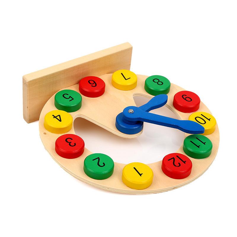 

Children Montessori Wooden Clock Toys Cognition Colorful Clocks Toys For Kids Early Preschool Teaching Learning Board Toy A