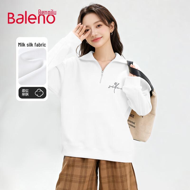 Baleno Women's Half-Zip Turn-Down Collar Sweatshirt