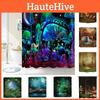Dreamy Forest Mushroom Swing Polyester Digital Printed Shower Curtain