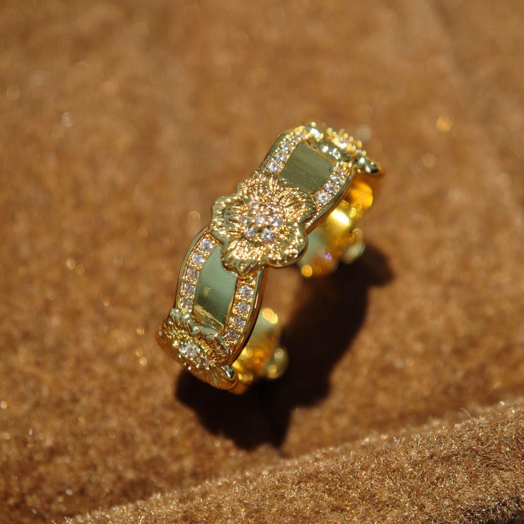 Anillo de Esmalte Vintage Cepillado de Lujo Ligero Rubí Morado Diamante Anillo para Dedo Índice Anillo Apilable Estilo de Uso Accesorios Premium Versátiles