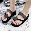 Fashion 2025 Luxury Design Bling Flip Flops for Woman Thick Bottom Clip-Toe Wedges Slippers Women Summer Outdoor Slip-On Slides Mujer