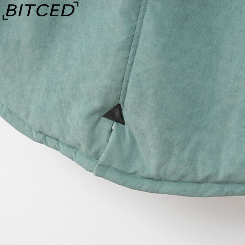 BITCED Autumn/Winter Plus Size Women's Shearling Hooded Zip-Up Fleece-Lined Coat