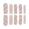 24PCS Nude Long False Nails with Rhinestone Chip-Proof Smudge-Proof Fake Nails for Women Nail Art Decoration