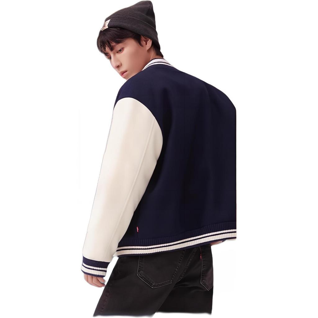 Levis American Street Style Loose Casual Baseball Jacket Unisex Jacket Coffee 002HG-0002