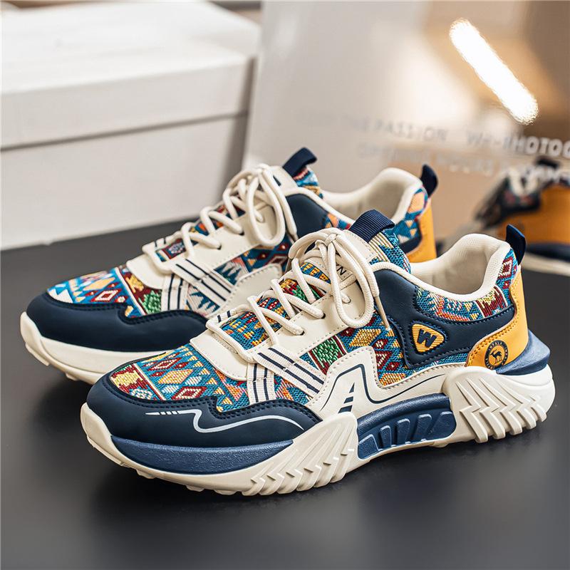 New ModelMen'S Shoes Summer Canvas Forrest Gump Sneakers Teen Low-Top Comfortable Retro Dad Shoes Platform Shoes