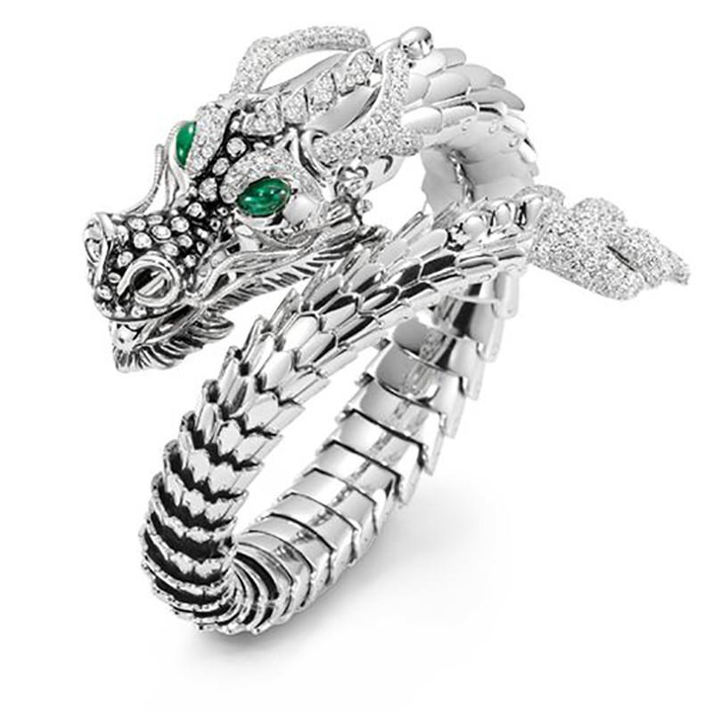 

Кольцо Sterling Whole Dragon Open Ring для мужчин Green Eyes Heroic Spirit Dragon Hyperbole мужские кольца в стиле панк для мужчин ювелирные изделия resizable