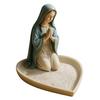 Virgin Mary Rosary Holder Resin Prayer Our Lady Jewelry Holder Spiritual Religious Gift Catholic Devotional Tabletop Jewelry Tray