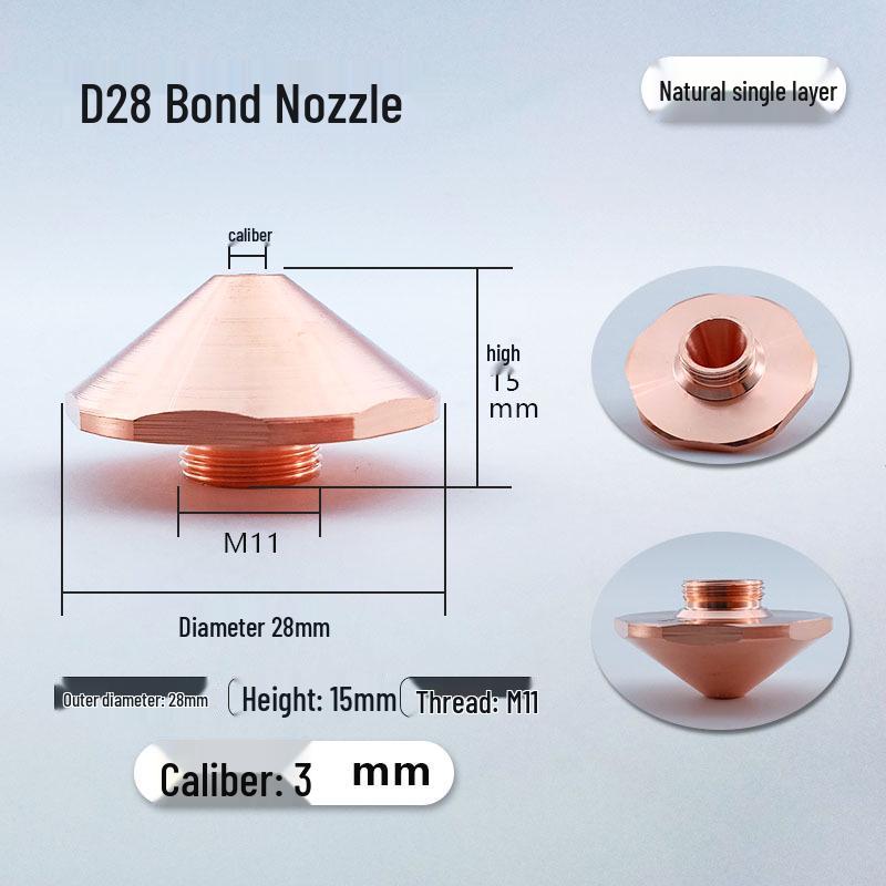 High-Speed Laser Cutting Nozzle for Sheet Metal - Purple Copper, Single/Double Layer