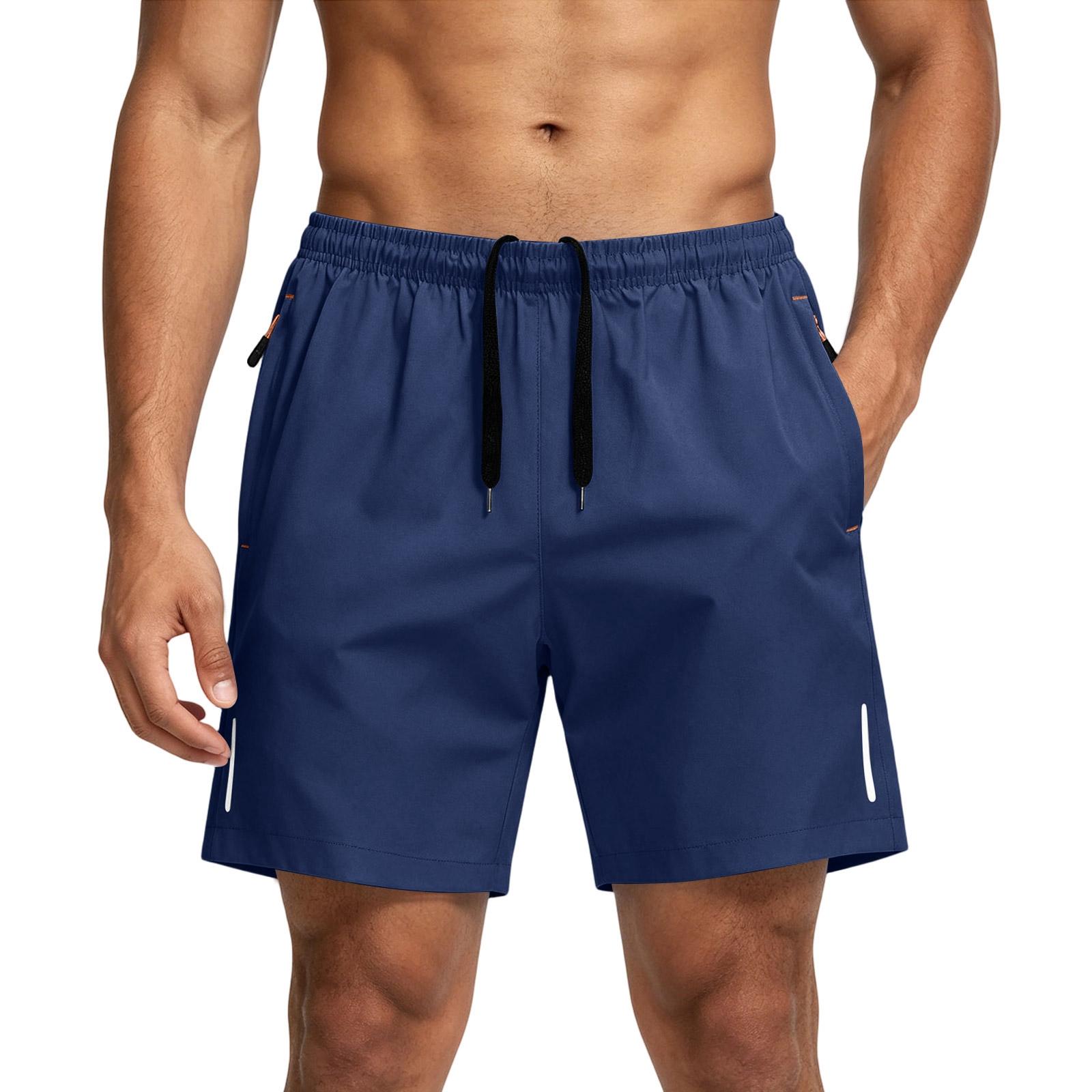 DXH Heren Grote Maten Zomer Sneldrogende Strandshorts Casual 5 Inch Sportshorts Lichtgewicht Ademend Elastische Tailleband Trekkoord XXXL