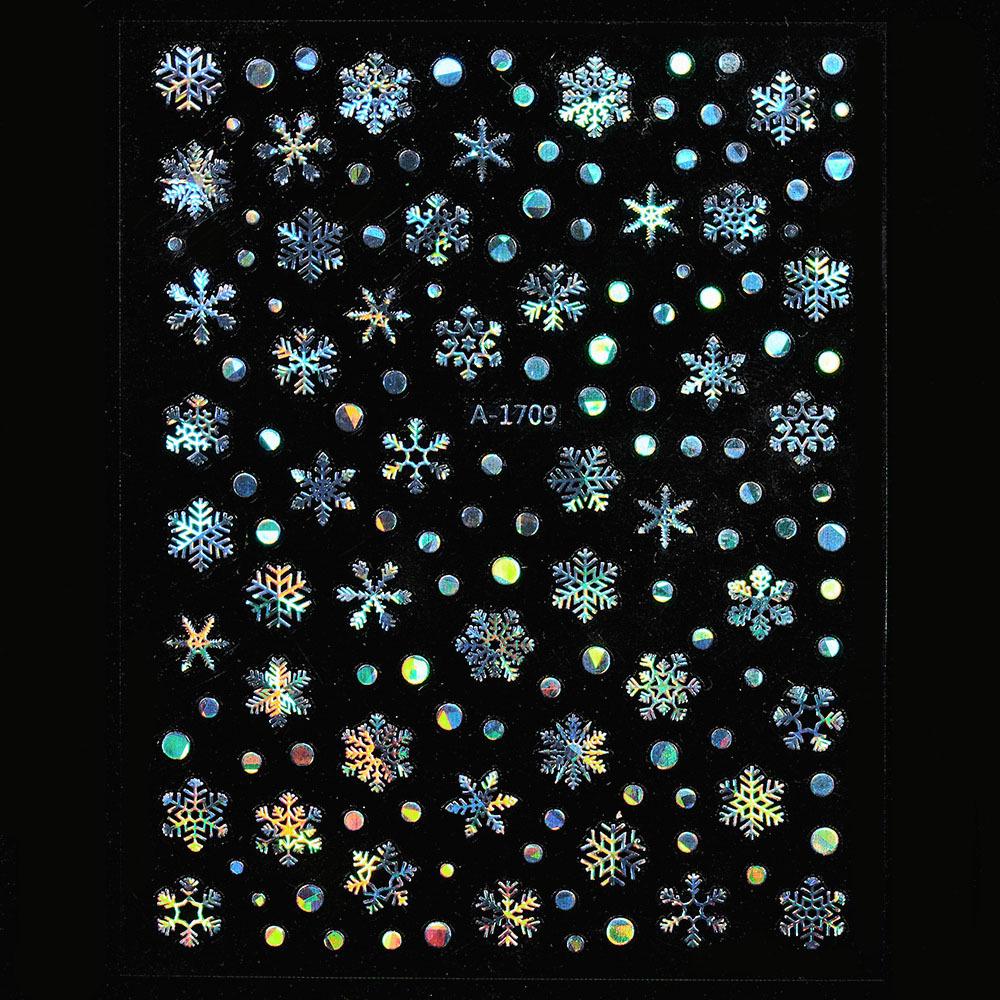 Autocolante de Crăciun 3D Laser Argint Ren & Fulg de Nea