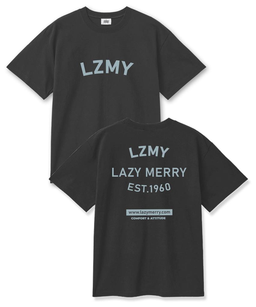 Leijimeli Lzmy 20-Count Cotton Oversized Short Sleeve T-Shirt Dark Gray