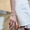 Elegant Imitation Pearls Bracelet for Women Crystal Honeybee Pendant Handchain Adjustable Wristchain Accessory