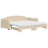 VidaXL Daybed with Trundle and Mattress Cream 100x200 Cm Fabric 3197215