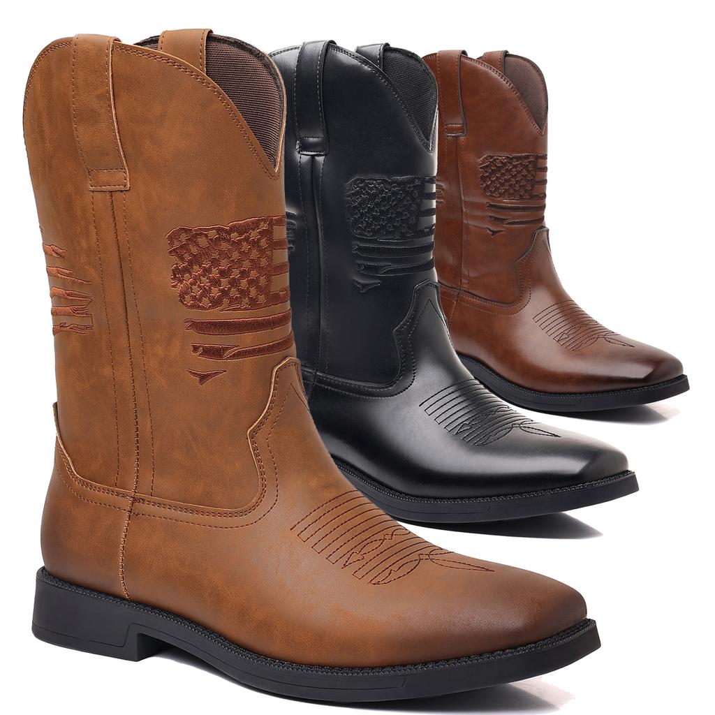 Fashion New Hot selling Men's Shoes Spring and Autumn Vintage Western Cowboy Boots Fashion Embroidered Versatile Casual Men's Boots