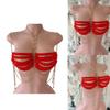 Fashionable Red Beaded Halter Neck Bra Chest Chain Body Jewelry Camisole Vest Crop Top for Women Beachwear Festivals