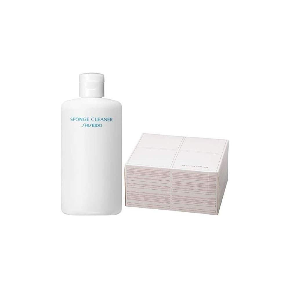 Shiseido Sponge Cleaner N 198 (L) 120mL + Care Cotton 80 Sheets Set