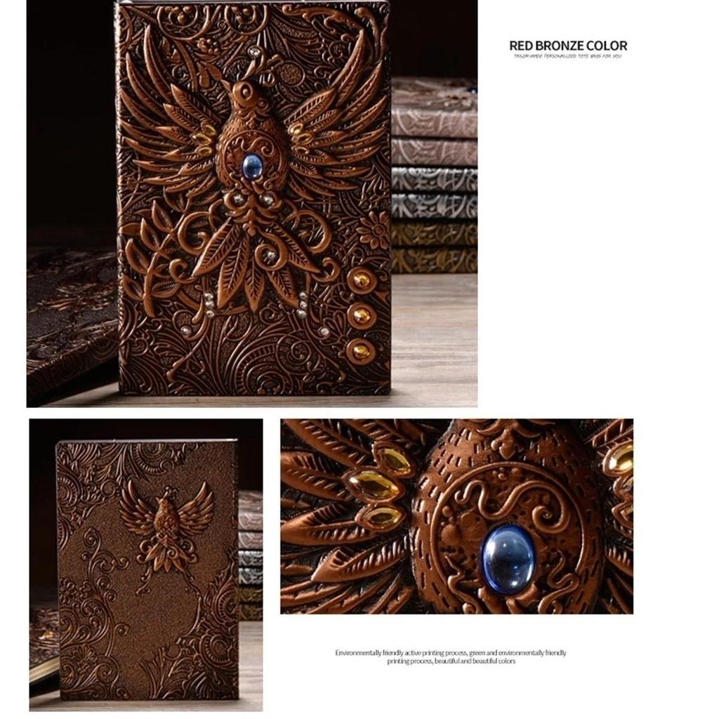 Fashion Vintage Embossed Leather Printing Travel Diary Notebook Journal A5 Book Creative Korean Stationery Office Accessories