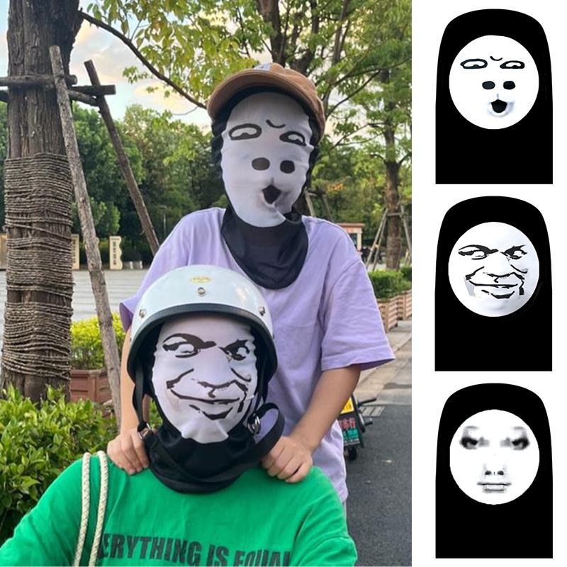 Funny Dragon Head Cover Trick Mask Halloween Prank Scar Party Mask Creative Headwear Cycling Sunscreen Mask Realistas De Caras
