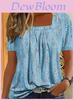 Plant Flowers Print T Shirt With Polyester Spandex For Casual Wear