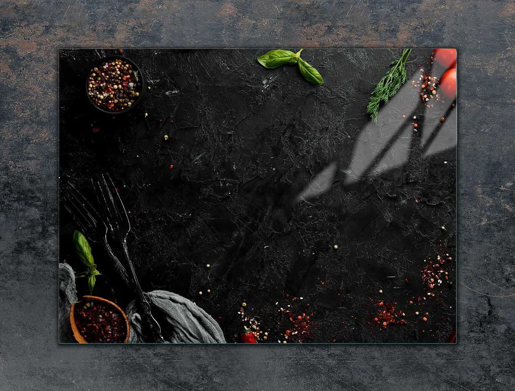 PIANO COTTURA PROTETTIVO IN VETRO 70x52 ARDESIA
