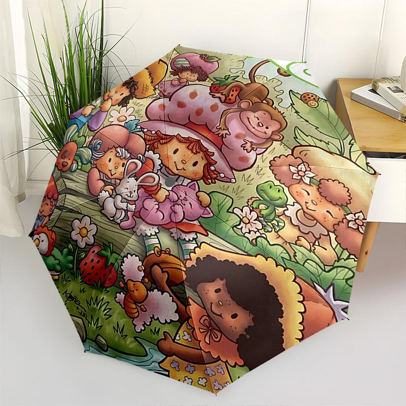 

Strawberry Shortcake, FriendsThemed Automatic Opening and Closing umbrella 8 Ribs, Suitable for Leisure and Going Out, Outdoor Accessory,