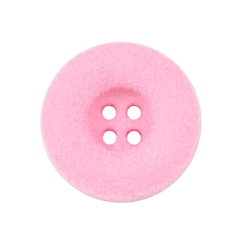 Bottoni Decorativi Colorati Rotondi in Plastica Floccata di Lana per Maglioni da Bambino