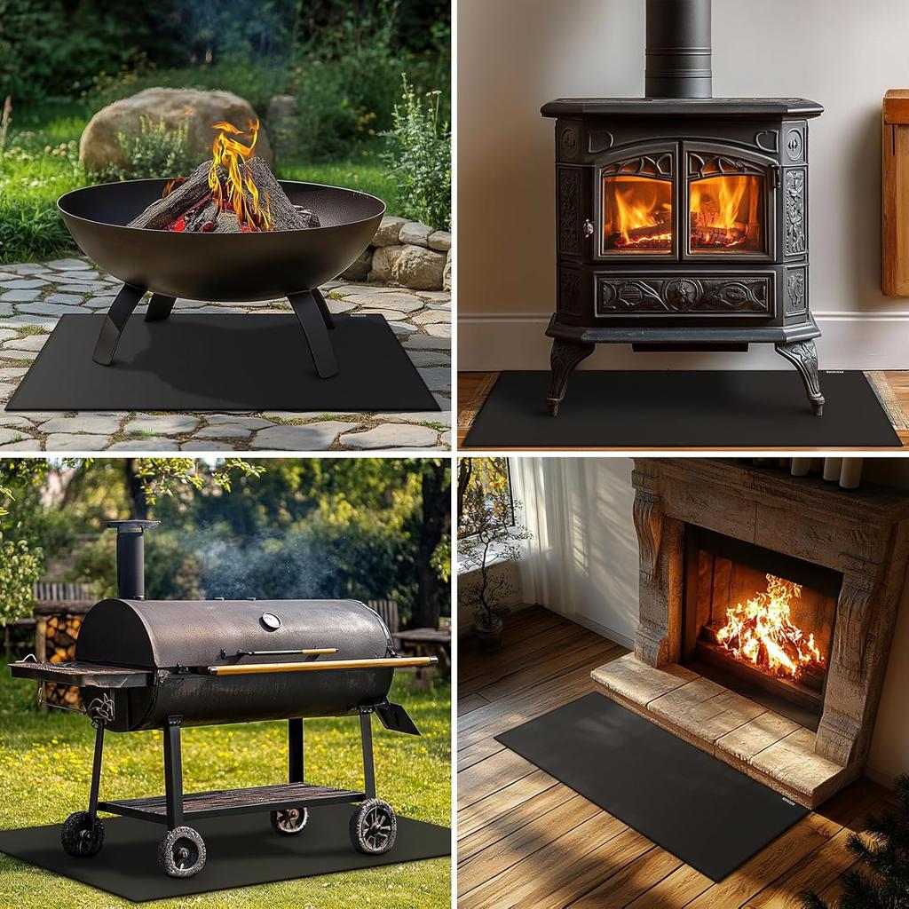 Hearth Rugs for Fireplaces Fire Resistant Mat, 42x24 Inches Fireproof Fireplace Mat Hearth Area Rug, Hearth Pad for Wood Stove Fireplace