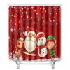 Christmas Shower Curtain Floor Mat Combination Four-Piece Set Bathroom Toilet Carpet Shower Room Mat Foot Mat