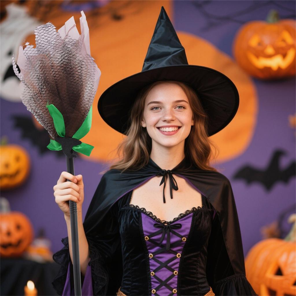 Halloween Children's Props Party Decoration Cosplay Witch Props Detachable Mesh Props