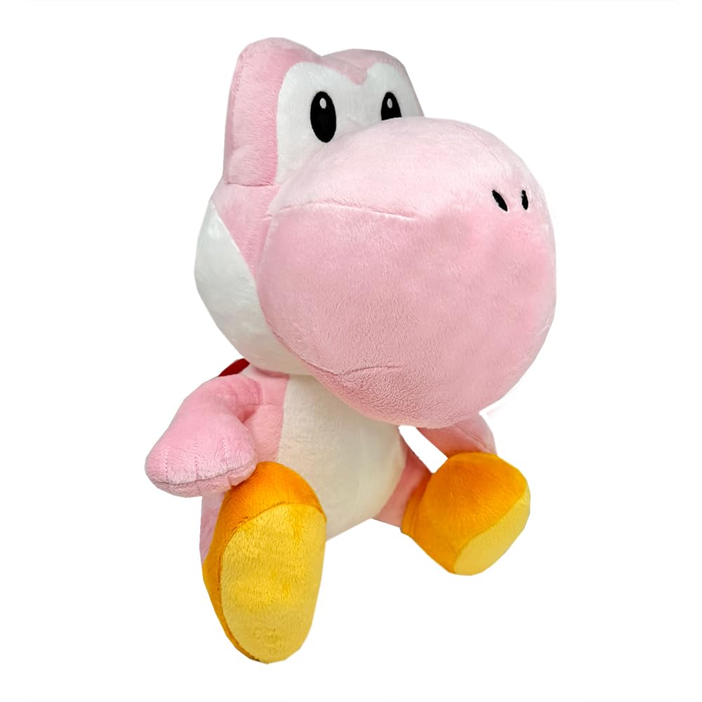 

Super Mario Official Plush Sitting Approximately 42cm Toy, Yoshi, (Pink Yoshi)