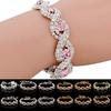Women's Elegant Wedding Banquet Bangle Cocktail Party Rhinestone Bracelet