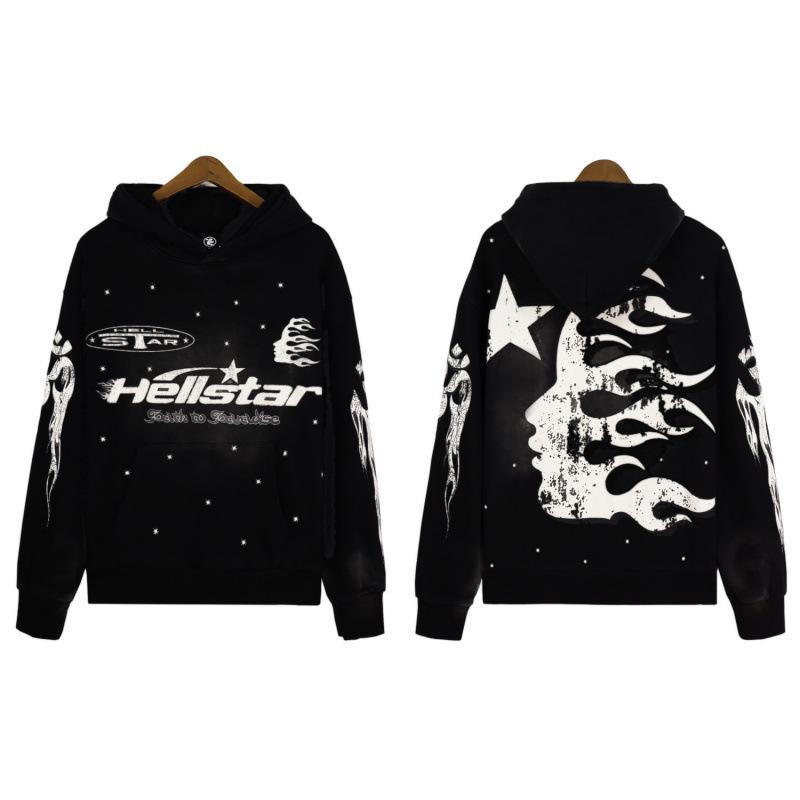 Unisex Retro Distressed Print Hoodie - Herbst/Winter Mode