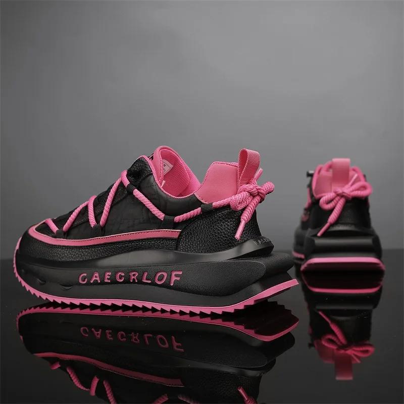 2024 New Men's Sports Shoes Thick Sole Fashion Casual Running Shoes Size 39-44 Men's New Personalized Lacing Casual Shoes