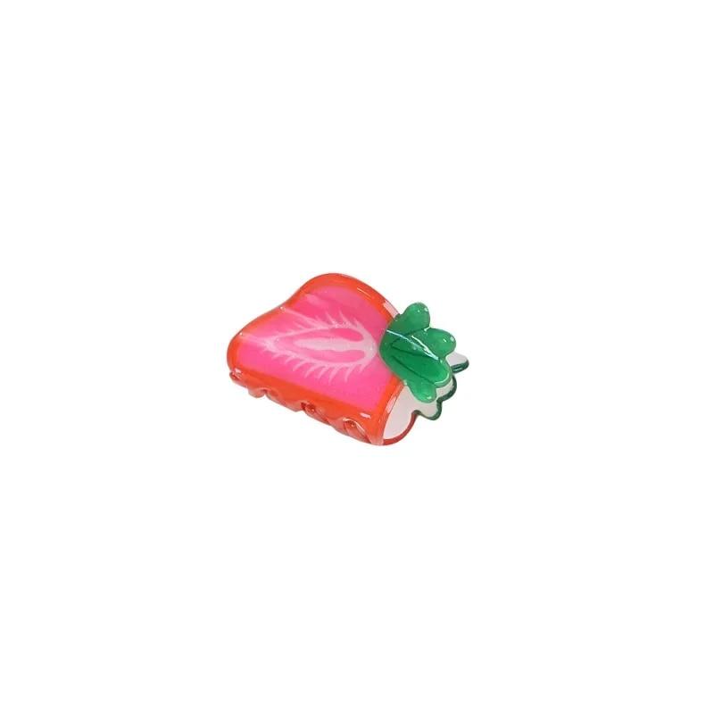 Morsomme hårklyper i fruktform Tegneserie Kawaii Vannmelon Regnbue Akryl Hårklyper Barn Hårtilbehør