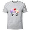 Anime Chibi Characters Red Heart Graphic T-Shirt